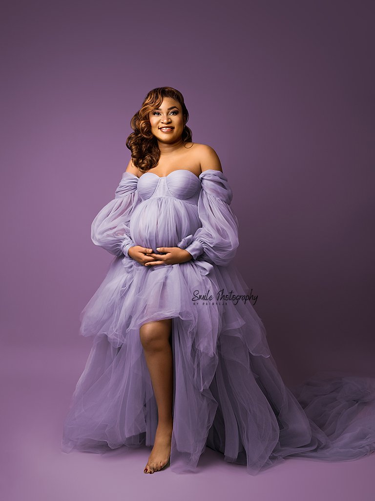 Timeless studio maternity portrait celebrating pregnancy and motherhood in Leicester